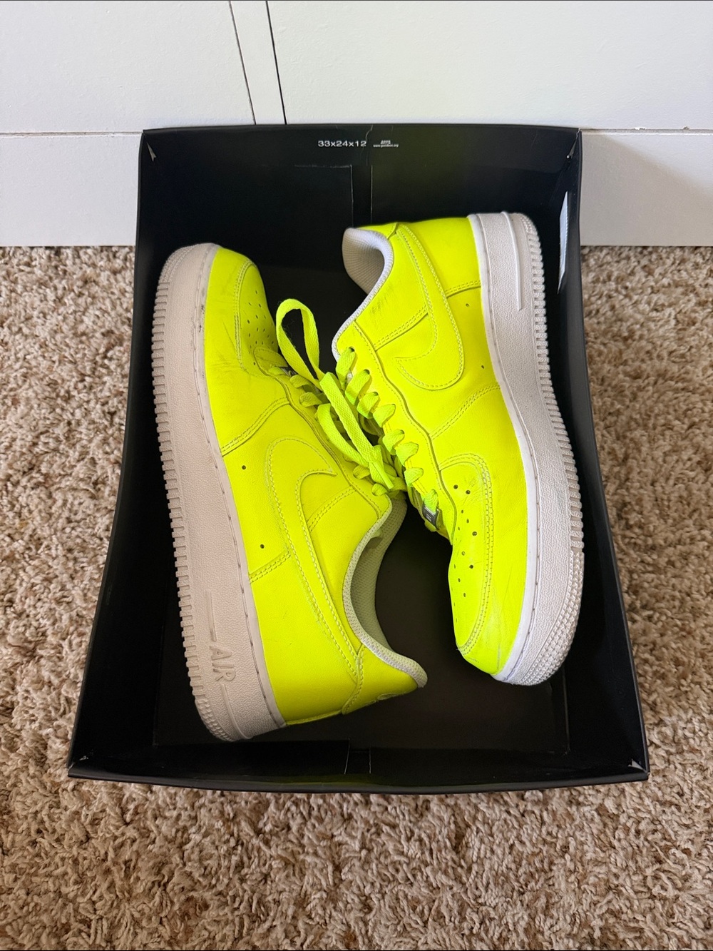 Neon Yellow Nike Air Force 1 Sneakers